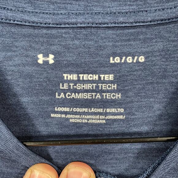 Under Armour The Tech Tee Shirt Men's Large Blue Performance SS Casual Active - Picture 4 of 8
